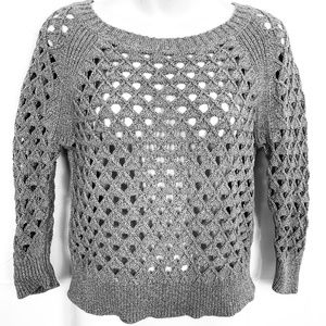 American Eagle Gray Loose Knit Pullover Sweater XS